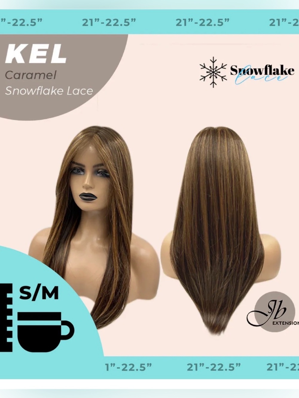 Snowflake Lace Caramel Straight Wig by - Caramel Brown